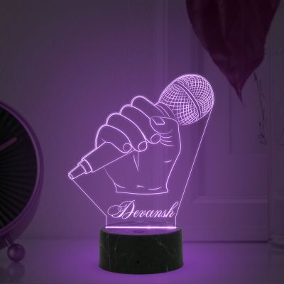 3D Illusion Microphone Night lamp for Music Studio & Home Decoration Light with Multicolored light